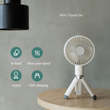 Handheld-tripod mini fan